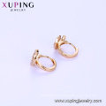 93317 Wholesale wedding women jewelry elegant stylish moon and star shape gold hoop earrings with tiny ziroon